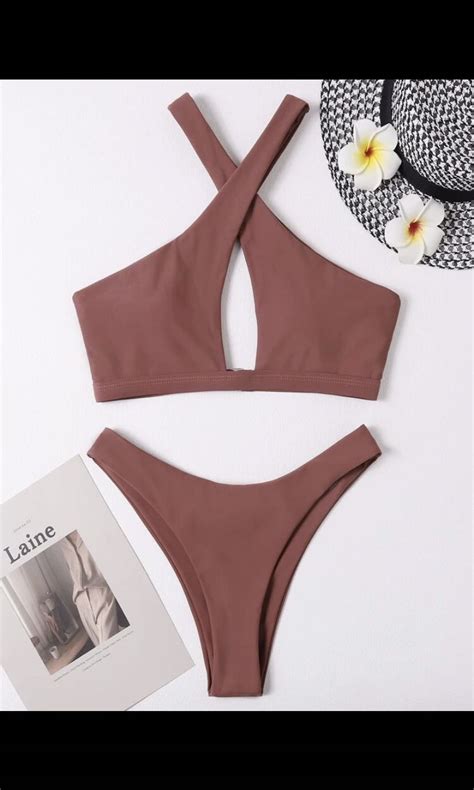 Criss Cross Bikini Swimsuit Women S Fashion Swimwear Bikinis Swimsuits On Carousell