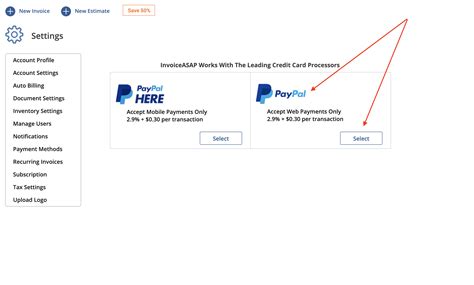 Web Dashboard: Add PayPal As Payment Method – InvoiceASAP Support