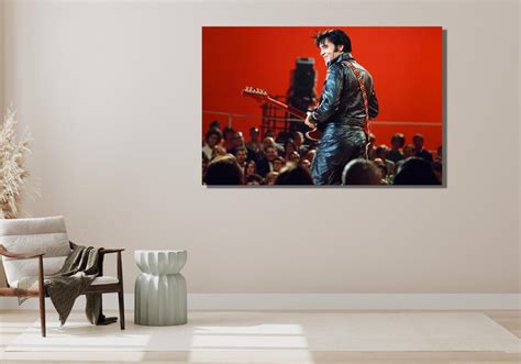 Elvis Presley Canvas Poster, Elvis Presley Print Wall Art Design, Black ...