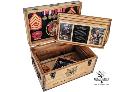 Custom Military Keepsake Box Relic Wood
