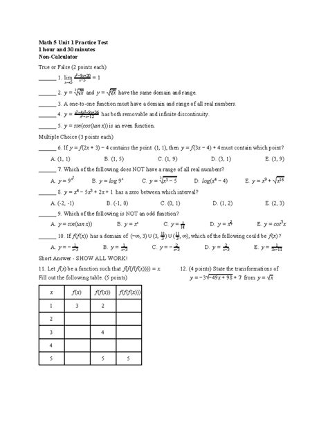 Study Guide 8 Grade Math Unit 5 6 Troup County Schools 1 6