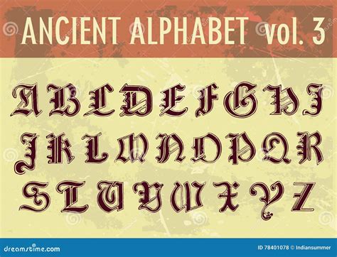 Ancient Alphabet Stock Vector Illustration Of Ancient 78401078