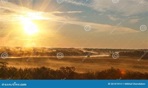 Sunrise with the mist stock photo. Image of orange, morning - 26161014