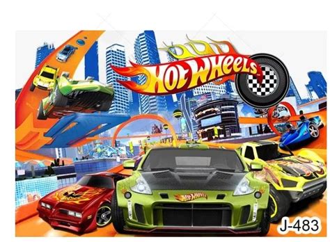 Hot Wheels Logo Race Cars Trucks Edible Cake Topper Image Abpid Artofit