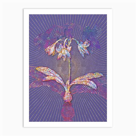 Geometric Netted Veined Amaryllis Mosaic Botanical Art On Veri Peri Art