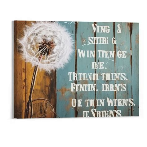 Chilfamy Inspirational Wall Art Framed Canvas X In Dandelion