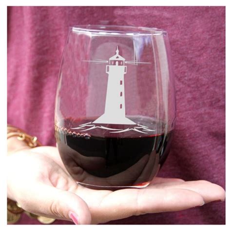 Lighthouse Wine Glass Lighthouse T Christmas T Etsy