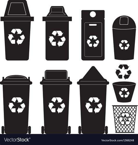 Recycle Bin Silhouette Royalty Free Vector Image