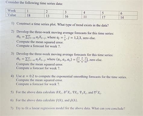 Solved Consider The Following Time Series Data SolutionInn