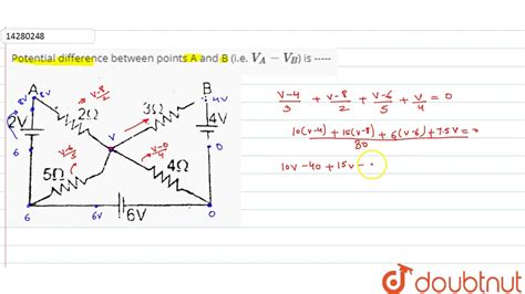 Potential Difference Between Points A And B I E V A V B Is