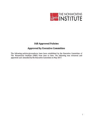 Fillable Online IAB Approved Policies Approved By Executive Committee