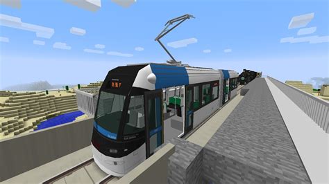 Minecraft Realistic Tram Real Train Mod Youtube