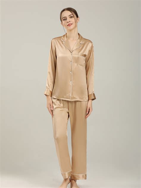 Best Silk Pajamas Women Long Mulberry Silk Sleepwear