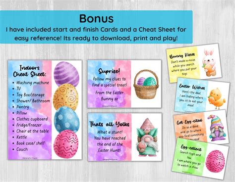 Kids Easter Egg Hunt Clue Cards Easter Scavenger Hunt Treasure Hunt