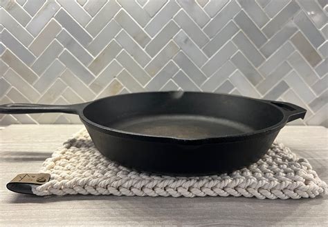 XL Crochet Hot Pad Trivet Chunky Knit Cotton Rustic Farmhouse Style