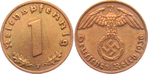 Drittes Reich Pfennig F Reichspfennig Mit Hakenkreuz Ef Ma