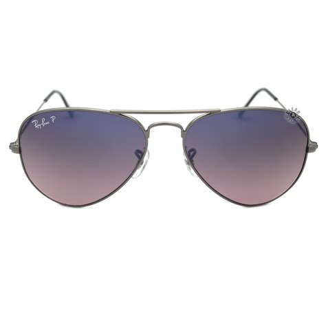 ray ban rb  aviator polarized sunglasses gunmetalblue pink