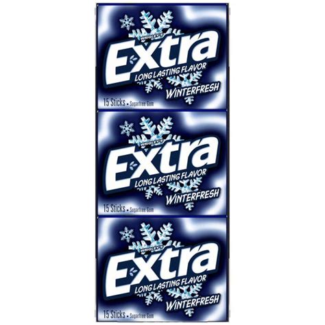 Extra Mint Sugar Free Bulk Chewing Gum, Winterfresh, 15 Sticks, 12 Ct - Costco Food Database