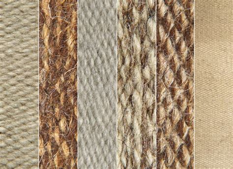 Collage Made From Different Camel Wool Fabric Texture Patterns Stock