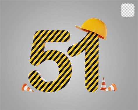 premium psd number  construction style  illustration