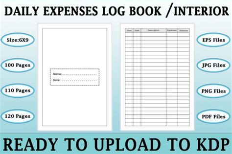 Daily Expenses Log Book Kdp Interior Graphic By Kdp Store Creative