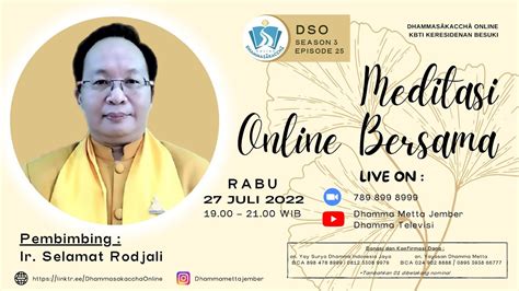 Meditasi Online Bersama Ir Selamat Rodjali YouTube