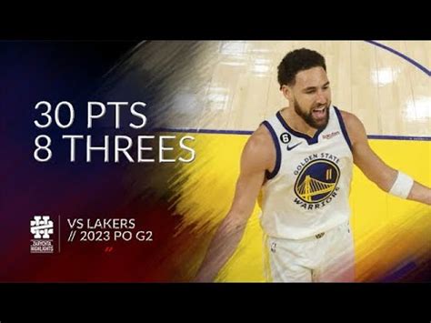 Klay Thompson 30 Pts 8 Threes Vs Lakers 2023 PO G2 YouTube