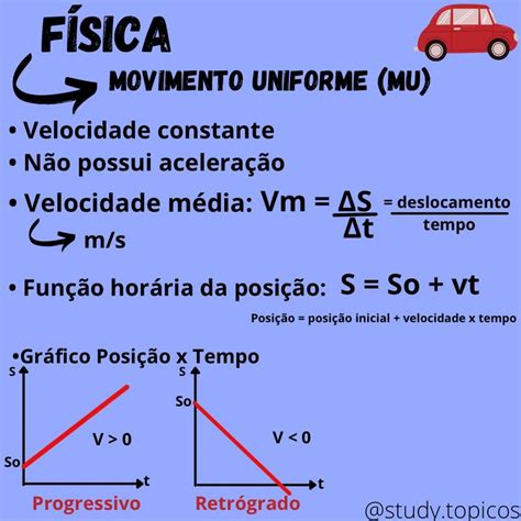 Fisica Movimento Uniforme - Movimento Uniforme - Física | Física mecânica, Ciência química, Física ...