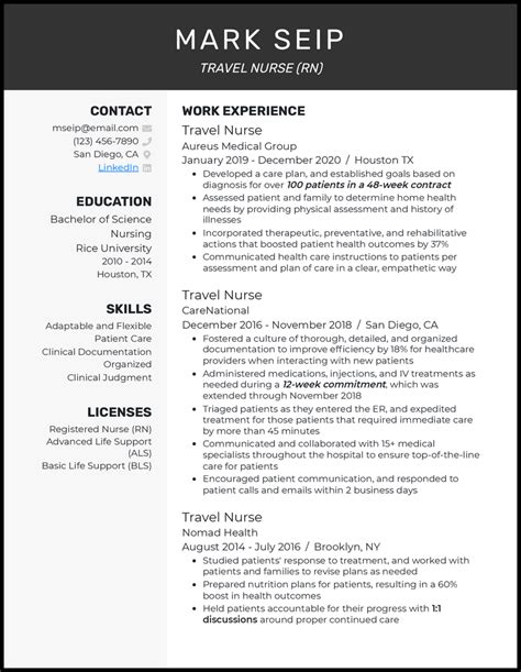 3 Travel Nurse Resume Examples For 2023