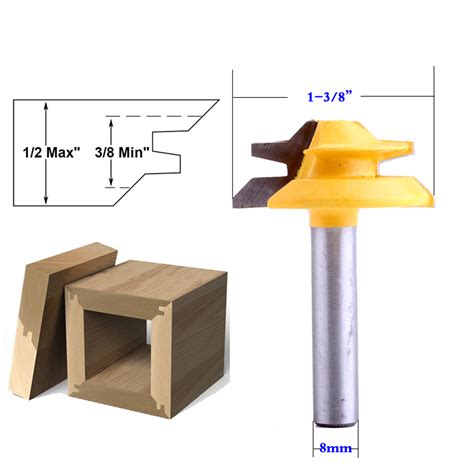 8mm Shank 45 Degree 3 Bit Lock Miter Router Bit Set | eBay