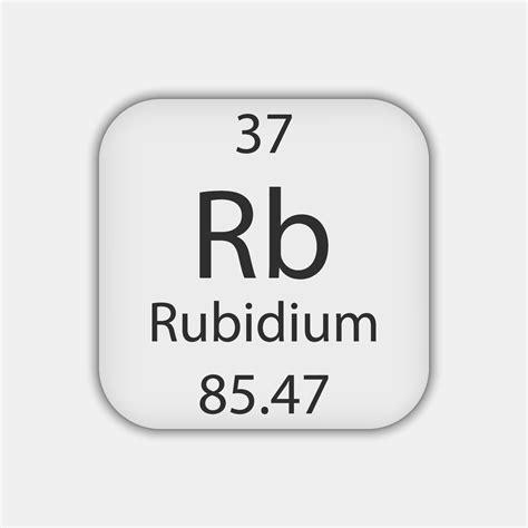 Rubidium Symbol Chemical Element Of The Periodic Table Vector Illustration 13225004 Vector