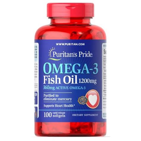 Puritan’s Pride Omega-3 Fish Oil 1200 Mg 100 Softgels – Chemart Pharmacy