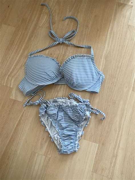Süsser Bikini blau weiss gestreift Grösse S Kaufen auf Ricardo