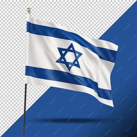 Premium PSD | Waving israel flag on transparent background png image