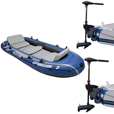 Intex Excursion Inflatable Boat Set Transom Mount Speed