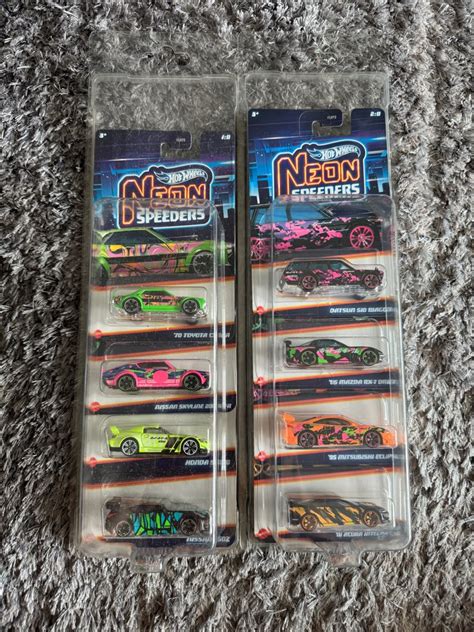 Neon Speeders DATSUN 95 MITSUBISHI ECLIPSE MAZDA RX 7 NISSAN SKYLINE HOT WHEELS FULL SET