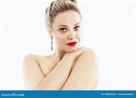 Beautiful Naked Blonde Close Up Stock Photo Image Of Clear Body