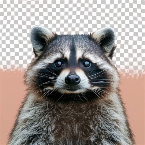 Premium Psd A Raccoon With A Black Nose And A White Checkered Pattern