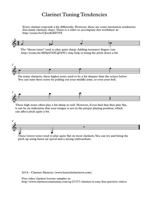 Clarinet Tuning Tendencies | PDF