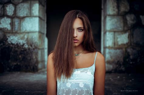 Women Model Portrait Long Hair Brunette Photography Dress Fashion Hair In Face Manthos