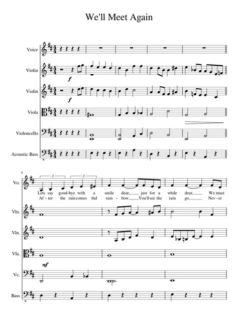 Well Meet Again Sheet Music For Vocals Violin Viola Cello And More