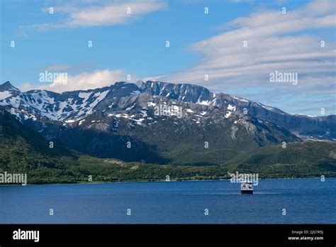 Snow Capped Mountains Krokelvdalen Norwegian Fjords Tromso Norway
