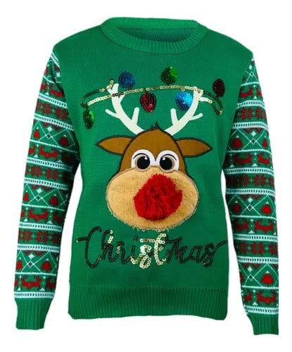 Sueter Navideño Para Niños Sweater Ugly De Reno Rodolfo Envío gratis