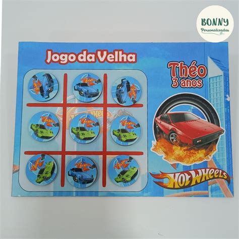 Jogo Da Velha Hot Wheels Lembrancinha De Anivers Elo