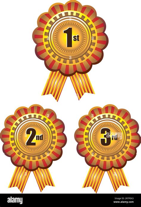 Ornate Rosette Award Set Stock Vector Image Art Alamy