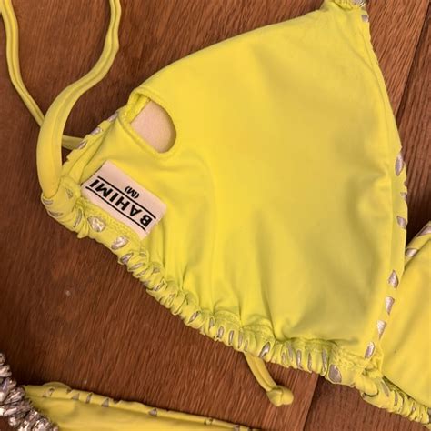 Swim Bahimi Bikini Size M Too And Bottom Neon Yellow Never Worn Poshmark