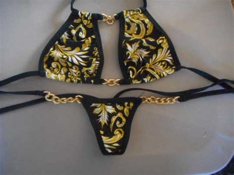 Gold Leaf Print G String Bikini UltraVixen Dancewear