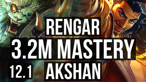 Rengar Vs Akshan Top Rank 1 Rengar 32m Mastery 600 Games