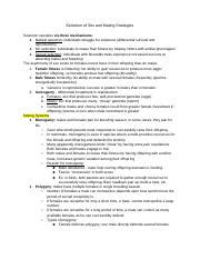 Evolution Of Sex And Mating Strategies Natural Selection Kin Course Hero