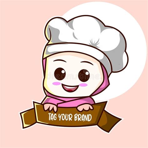 Premium Vector L Mascot Chef Cute Woman Mascot Logo Stock Vector